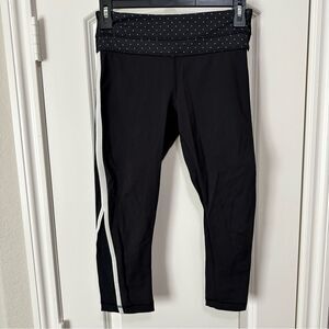 Lululemon Up The Pace Crop Sweet Spot Black Angel Wing Dot Women's Size 4